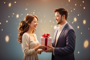 Absolute Reality v16 Create an image of a happy woman giving a 3